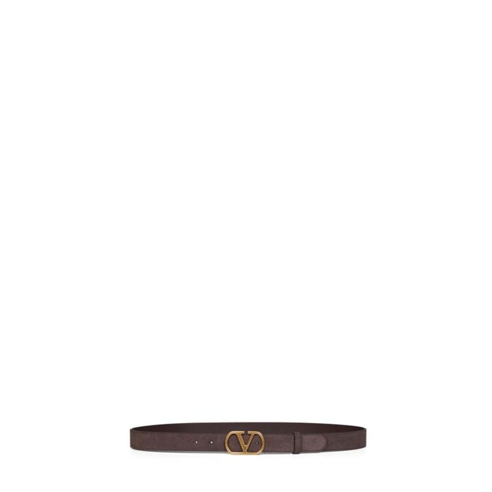 Valentino Garavani Men Brown Suede Vlogo Singature Belt